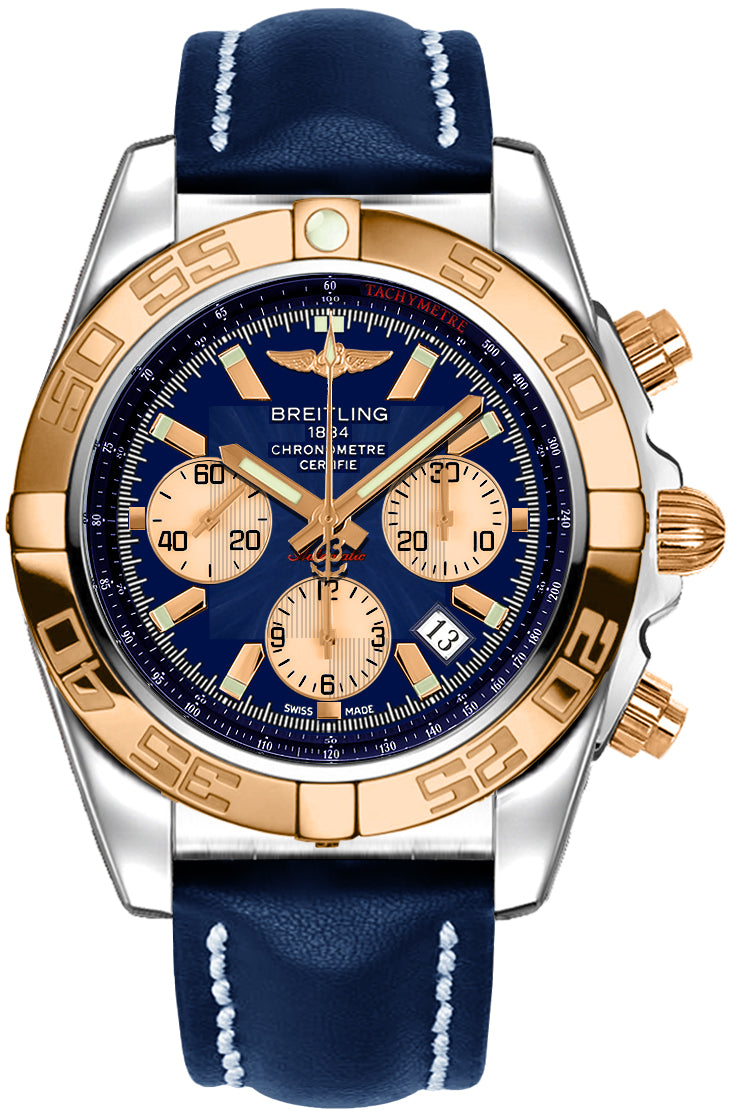 BREITLING Chronomat 44 Blue Dial With Gold Men'S Watch Cb011012/C790-112X 1
