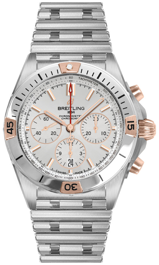 BREITLING Chronomat B01 42 Steel & Rose Gold Men'S Watch Ib0134101G1A1 1