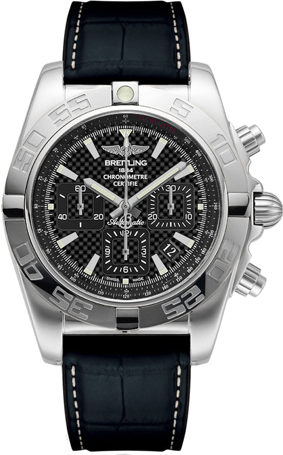 BREITLING Chronomat 44 Black Dial Chronograph Men'S Watch Ab011012/Bf76-296S 1