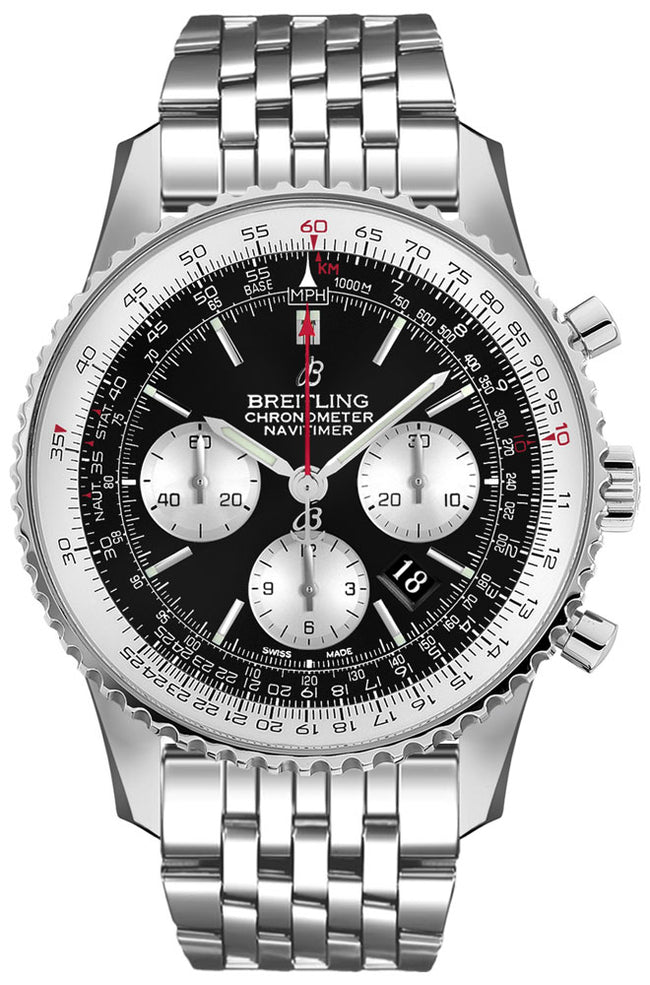 BREITLING Navitimer 1 B01 Chronograph 46 Black Dial Men'S Watch Ab0127211B1A1 1