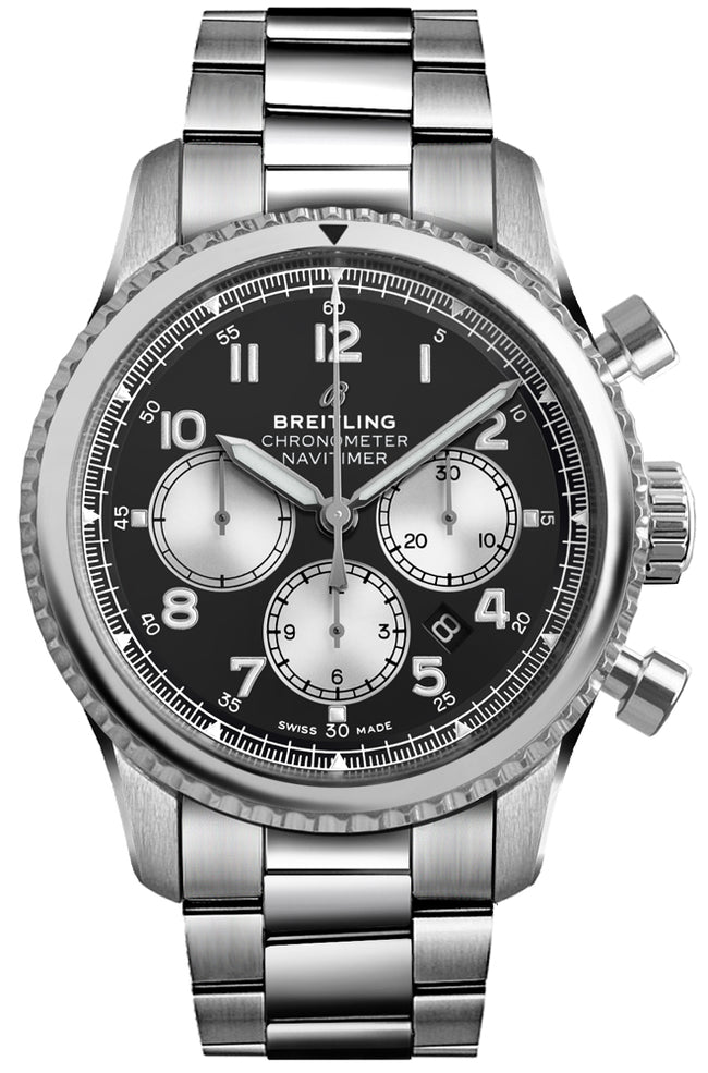BREITLING Navitimer Aviator 8 B01 Chronograph 43 Black Dial Men'S Watch Ab0117131B1A1 1