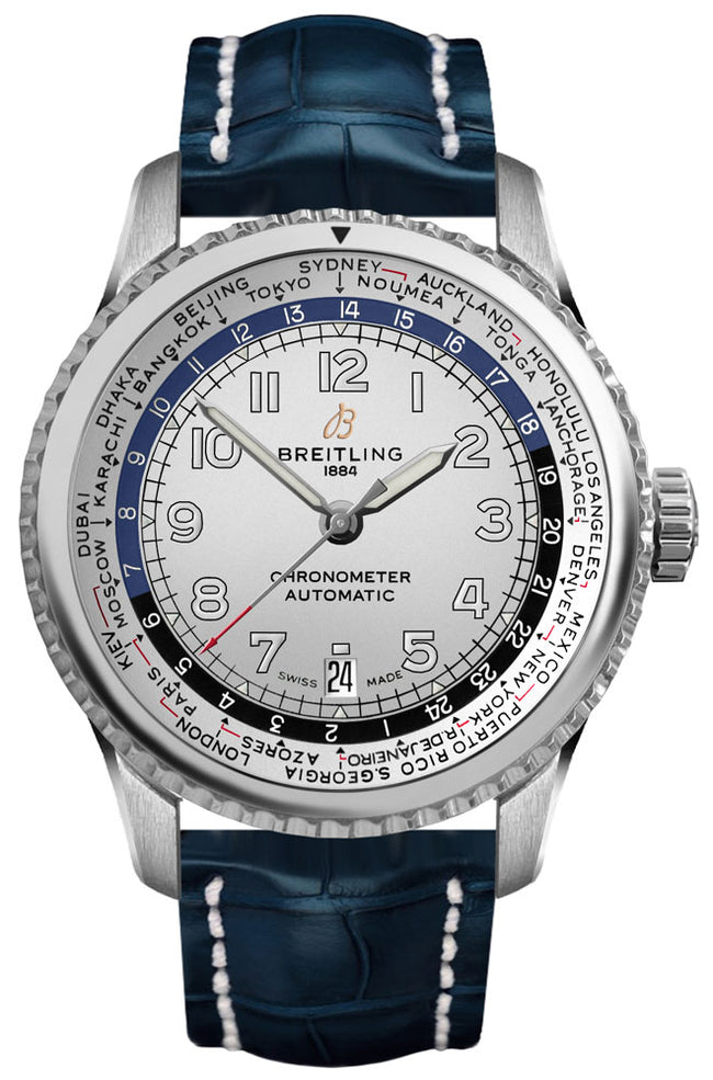 BREITLING Navitimer Aviator 8 Unitime 43 Silver Dial Men'S Watch Ab3521U01G1P2 1