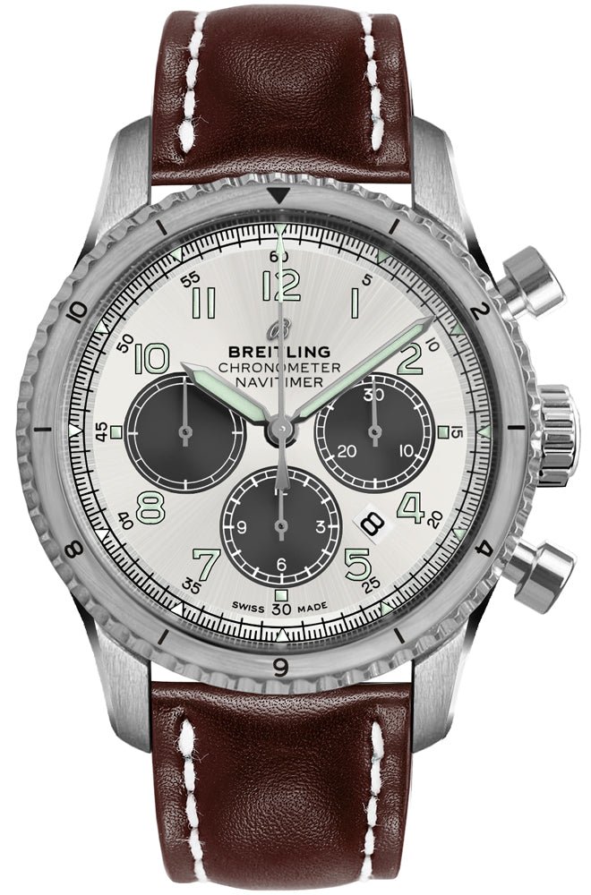 BREITLING Navitimer Aviator 8 Silver Dial Men'S Watch Ab01171A1G1X1 1