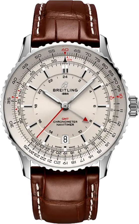 BREITLING Navitimer Automatic Gmt 41 Silver Dial Men'S Watch A32310211G1P1 1