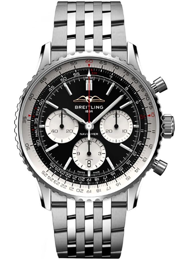 BREITLING Navitimer B01 Chronograph 43 Black Dial Men'S Watch Ab0138211B1A1 1
