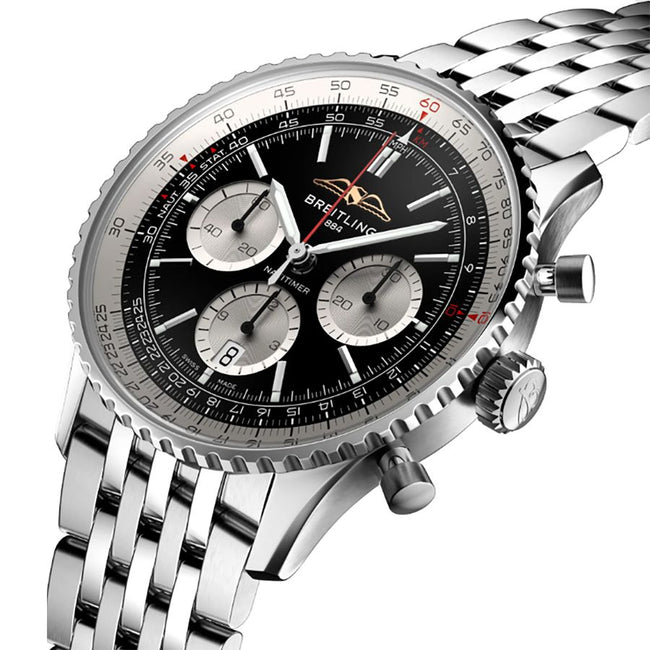 BREITLING Navitimer B01 Chronograph 43 Black Dial Men'S Watch Ab0138211B1A1 2