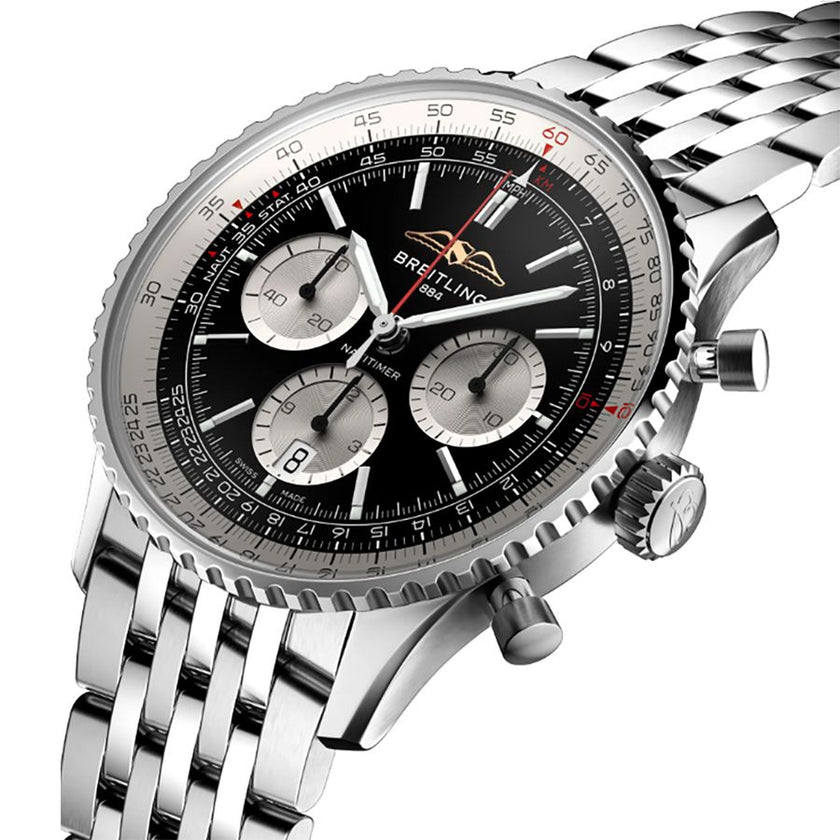 BREITLING Navitimer B01 Chronograph 43 Black Dial Men'S Watch Ab0138211B1A1 2
