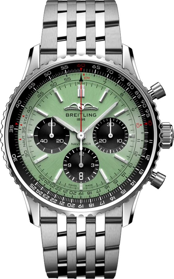 BREITLING Navitimer B01 Chronograph 43 Green Dial Men'S Watch Ab0138241L1A1 1