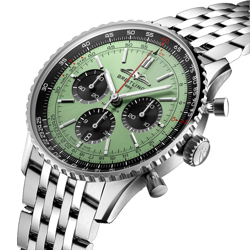 BREITLING Navitimer B01 Chronograph 43 Green Dial Men'S Watch Ab0138241L1A1 4