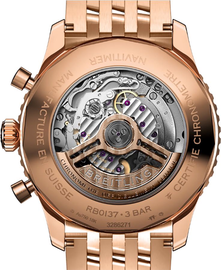 BREITLING Navitimer Chronograph Rose Gold Men'S Watch Rb0137241G1R1 3