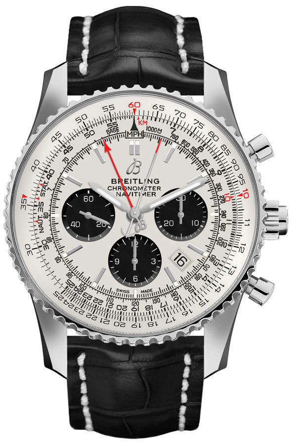 BREITLING Navitimer Rattrapante Silver Dial Men'S Watch Ab0311211G1P2 1