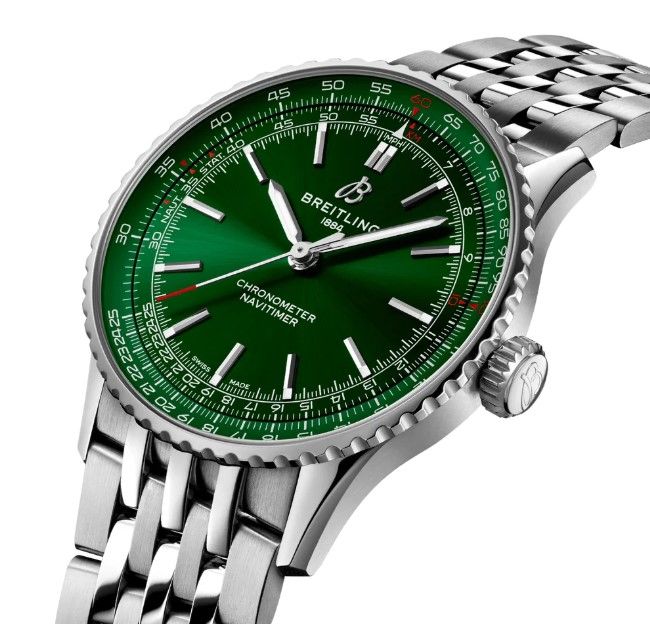 BREITLING Navitimer Automatic 41 Green Dial Men'S Steel Watch A17329371L1A1 2