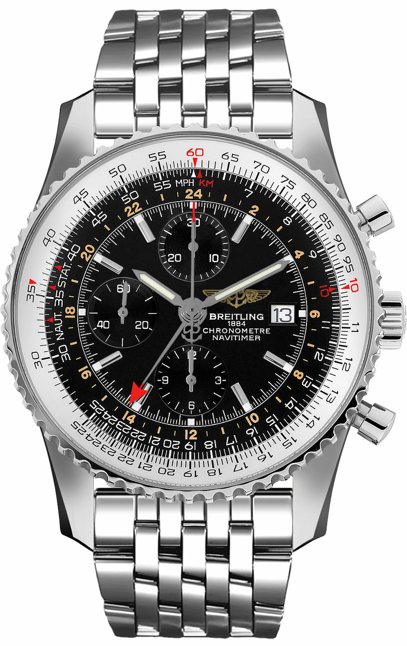 BREITLING Navitimer 1 Chronograph Gmt Black Dial Men'S Watch 46 A24322121B1A1 1