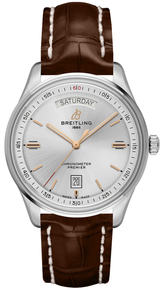 BREITLING Premier Automatic Day & Date 40 Silver Dial Men'S Watch A45340211G1P1 1