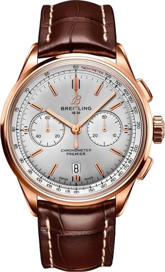 BREITLING Premier B01 Chronograph 42 18K Rose Gold Men'S Watch Rb0118371G1P2 1