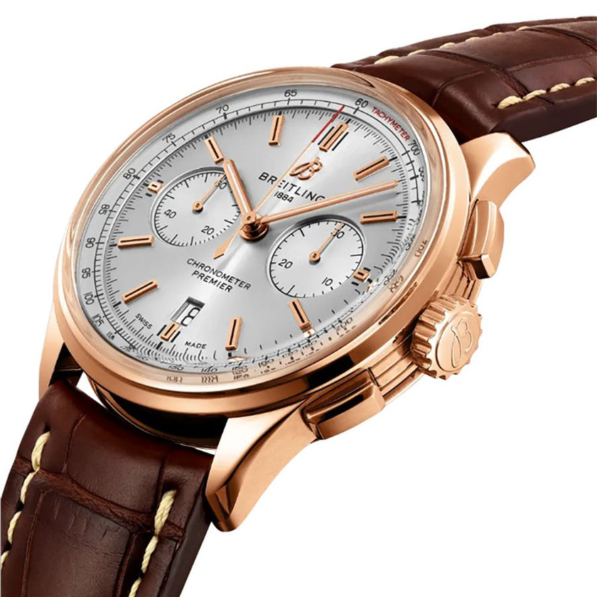 BREITLING Premier B01 Chronograph 42 18K Rose Gold Men'S Watch Rb0118371G1P2 2