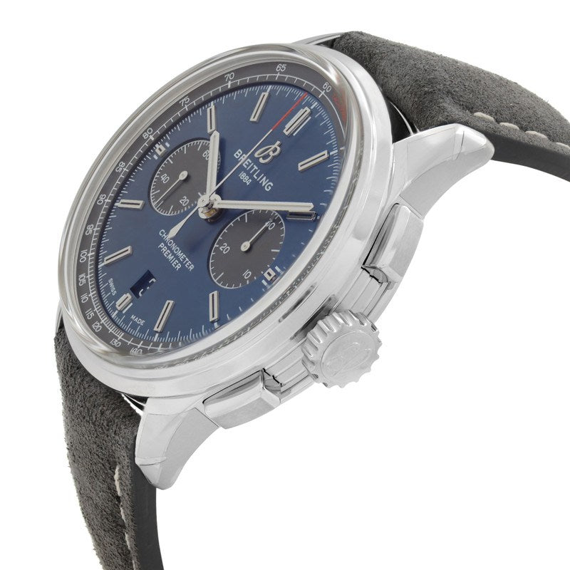 BREITLING Premier B01 Chronograph 42 Blue Dial Men'S Watch Ab0118A61C1X4 2