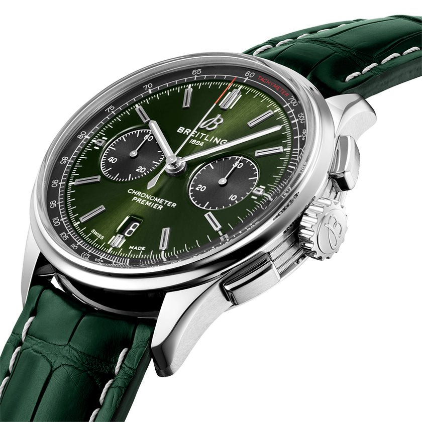 BREITLING Premier B01 Chronograph 42 Steel Men'S Watch Ab0118221L1P2 2