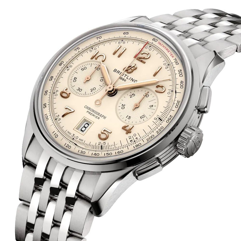 BREITLING Premier B01 Chronograph 42 Steel Men'S Watch Ab0145211G1A1 2
