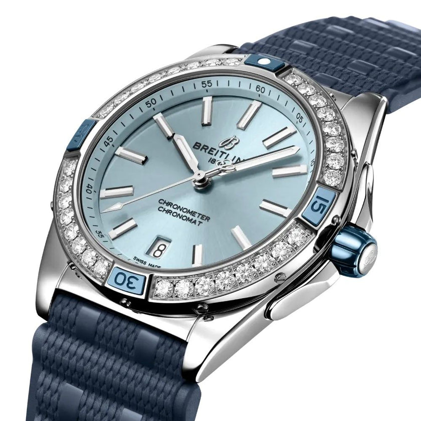BREITLING Super Chronomat 38 Diamond Bezel Women'S Watch A17356531C1S1 2