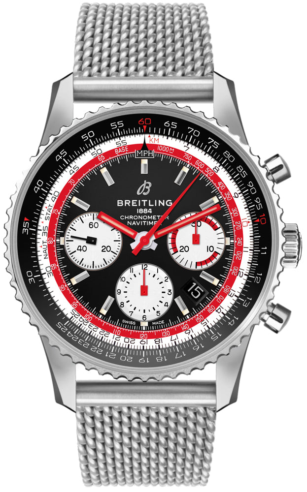 BREITLING Navitimer B01 Chronograph 43 Swissair Steel Watch Ab01211B1B1A1 1