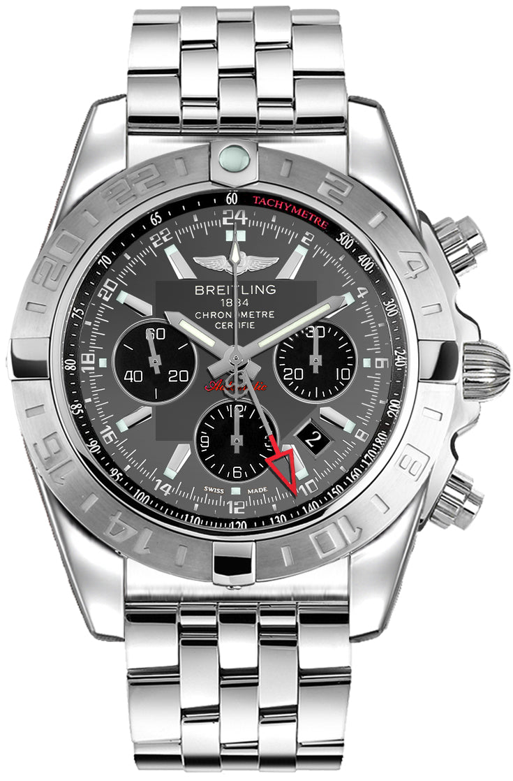 BREITLING Chronomat 44 Gmt Chronograph Grey Dial Men'S Watch Ab042011/F561-375A 1