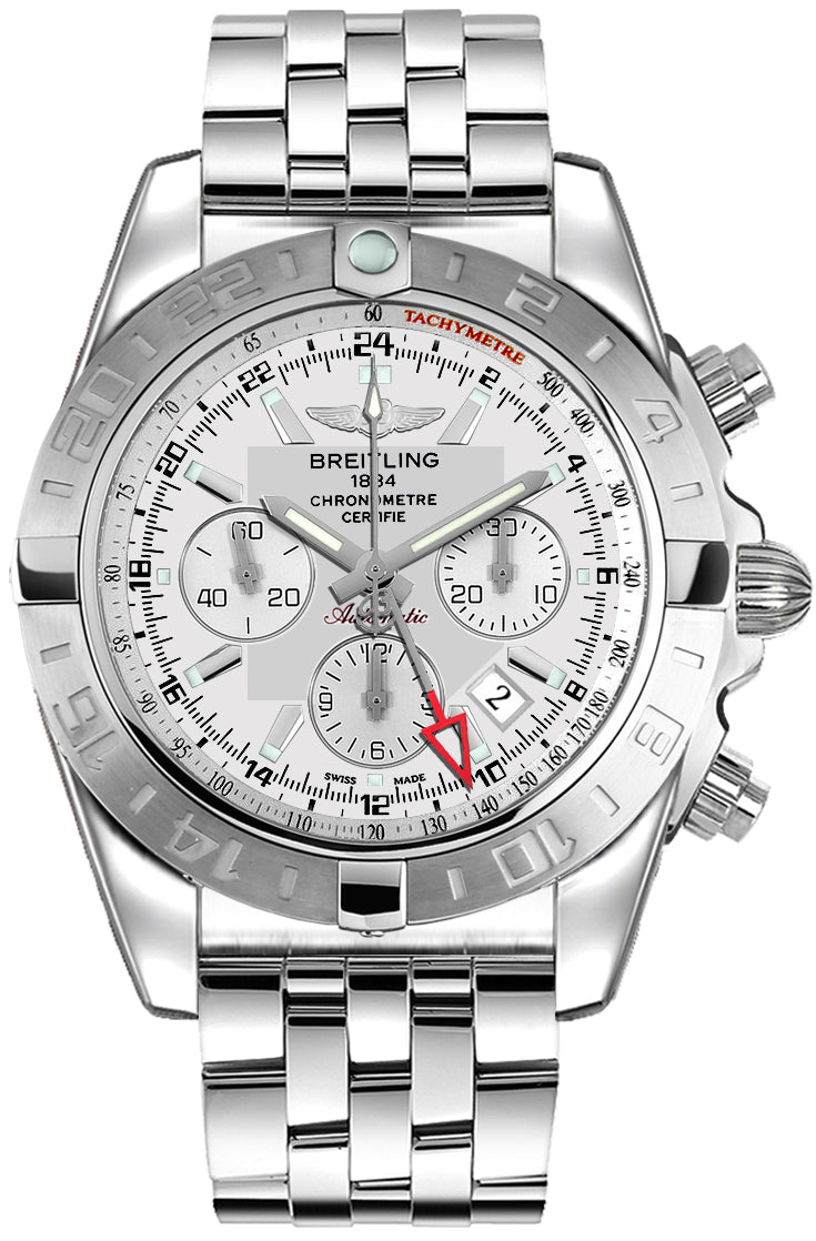BREITLING Chronomat 44 Gmt Silver Dial Men'S Watch Ab042011/G745-375A 1