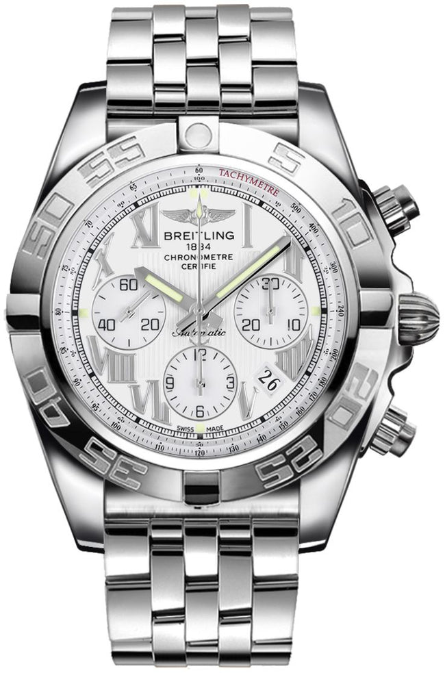 BREITLING Chronomat 44 Silver Dial Stainless Steel Men'S Sport Watch Ab011012/G676-375A 1