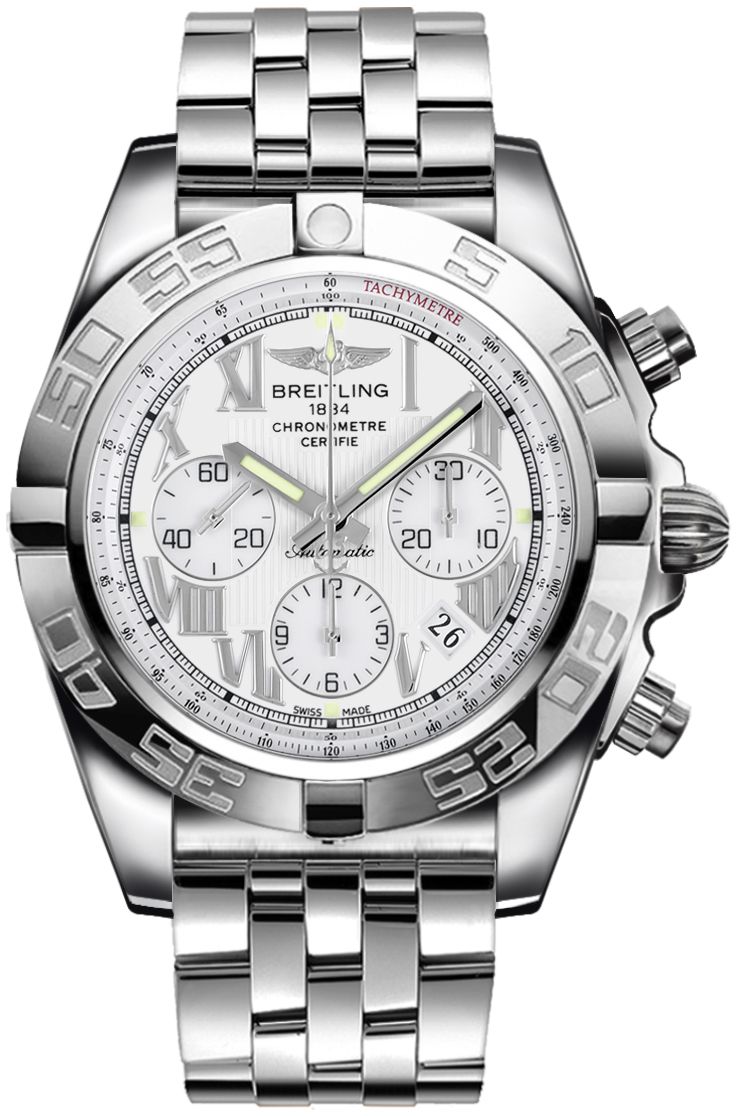 BREITLING Chronomat 44 Silver Dial Stainless Steel Men'S Sport Watch Ab011012/G676-375A 1