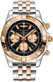 BREITLING Chronomat 44 Black Dial Solid 18K Rose Gold & Steel Men'S Watch Cb0110121B1C1 1