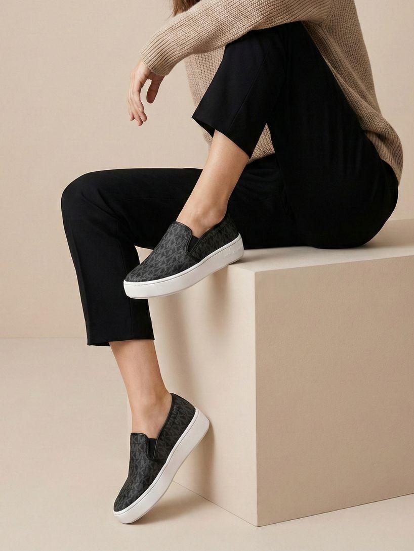 MICHAEL KORS Teddi Signature Logo Slip-On Sneaker - Black image 0