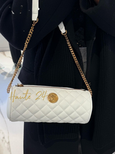 VERSACE Medusa Quilted Crossbody - White image 0