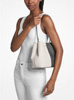 MICHAEL KORS Pratt Medium Two-Tone Signature Logo Shoulder Bag - Black Combo image 1