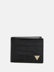 Guess Croc-Embossed Bifold Wallet - Black image 0