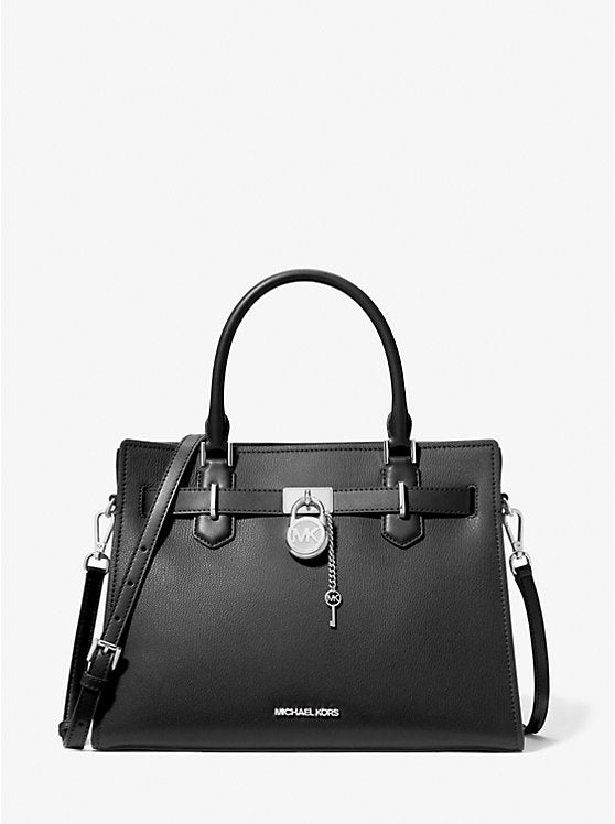 Michael Kors Hamilton Medium Leather Satchel - Black image 0