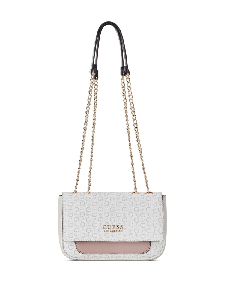 GUESS Gelber Mini Foldover Crossbody - White multi image