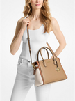 MICHAEL KORS Mercer Medium Color-Block Belted Satchel CAMEL MLT image 3