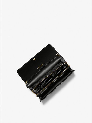 [AT DELHI] MICHAEL KORS Jet Set Large Leather Crossbody Bag - Black image 1