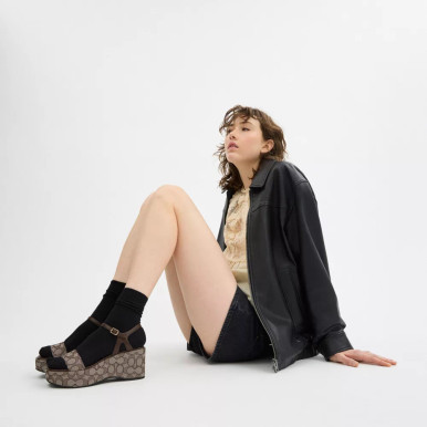 COACH Gale Wedge Sandal In Signature Jacquard image 1