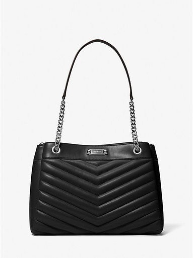 MICHAEL KORS  Whitney Medium Quilted Tote Bag - Silver Black (Arriving In Delhi) image 2