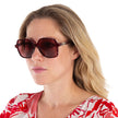 SALVATORE FERRAGAMO Salvatore Burgundy Square Ladies Sunglasses (Arriving In Delhi) image 1