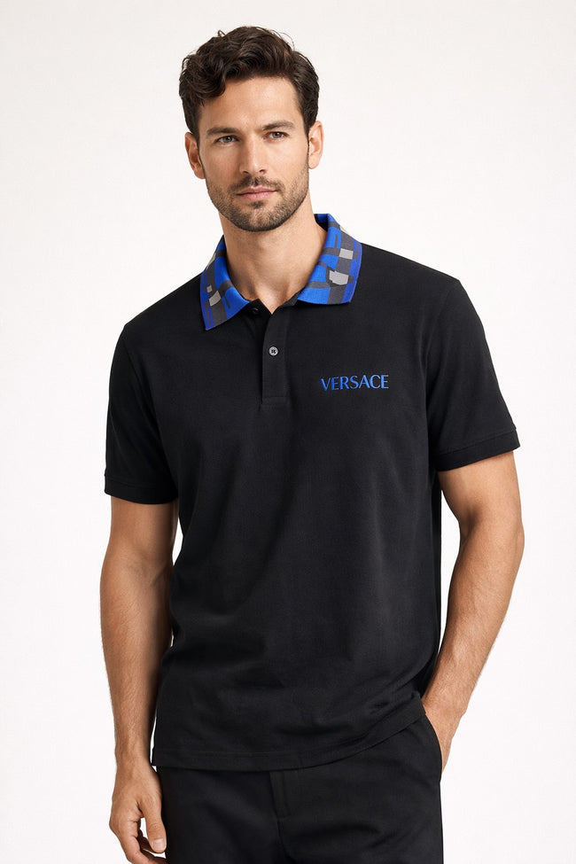 VERSACE Cotton-Piqué Polo Shirt (@Delhi Studio) image 0