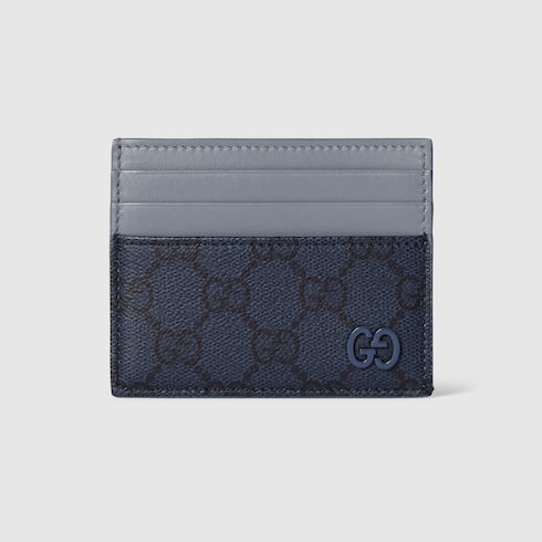 GUCCI Dusty Blue Trim GG Card Case image 0