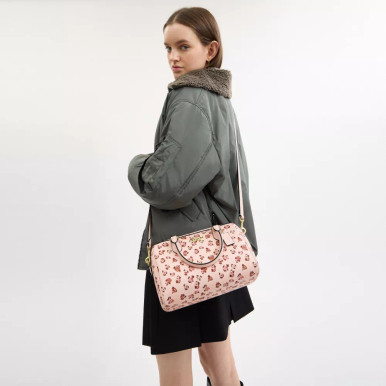 COACH Rowan Satchel Bag With Rose Print image 2