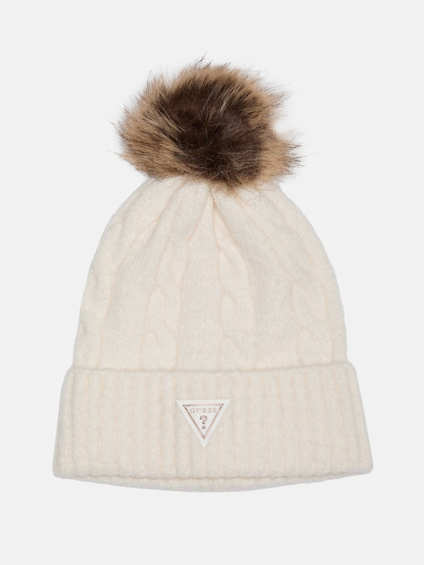 Guess Cable-Knit Beanie - Off-White image 0