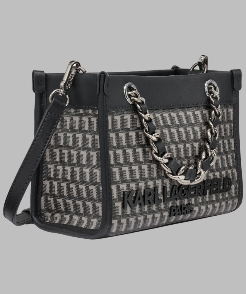 KARL LAGERFELD Mini Savoie Monogram Crossbody - Black image 1