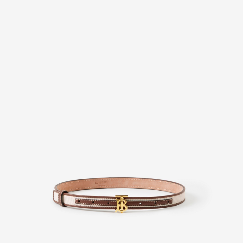 BURBERRY  Canvas and Leather TB Belt - S image