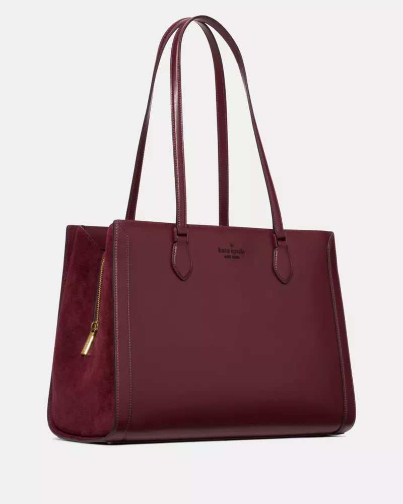 KATE SPADE Madison Suede Large Laptop Tote - Dark Merlot image 3