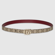 GUCCI GG Marmont Reversible Thin Belt - Beige Dark Brown image 1