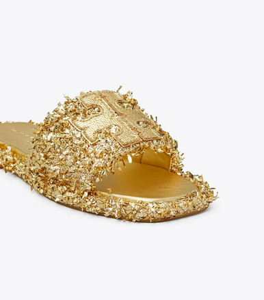 TORY BURCH Double T Sport Slide Gold / Gold image 2